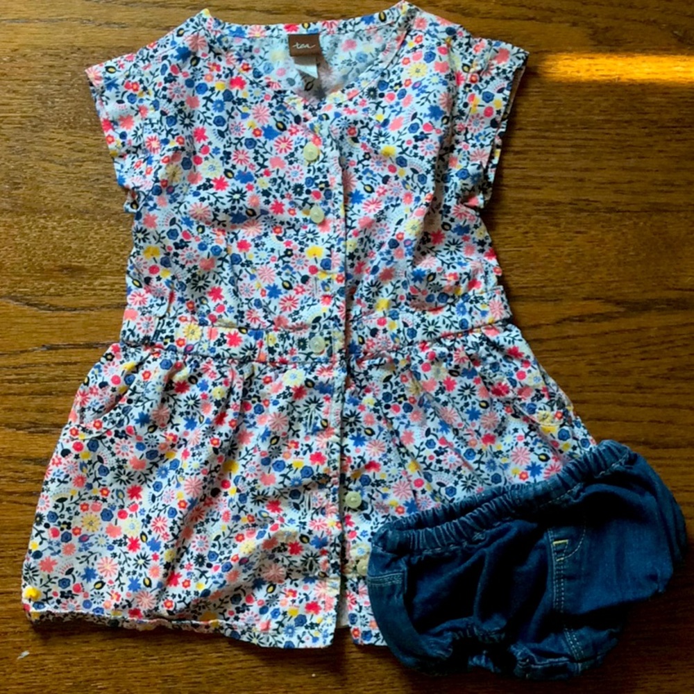 Tea Collection floral button shirt dress